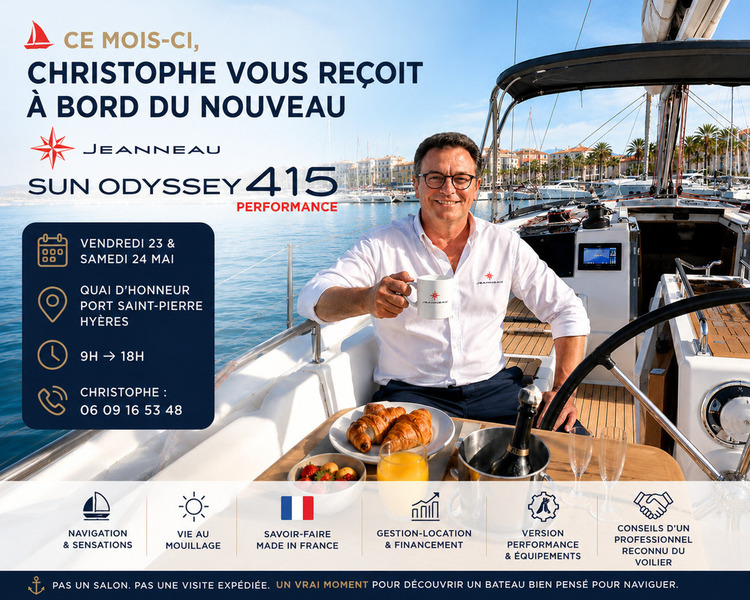 Christophe vous re�oit � bord du nouveau Jeanneau Sun Odyssey 415
